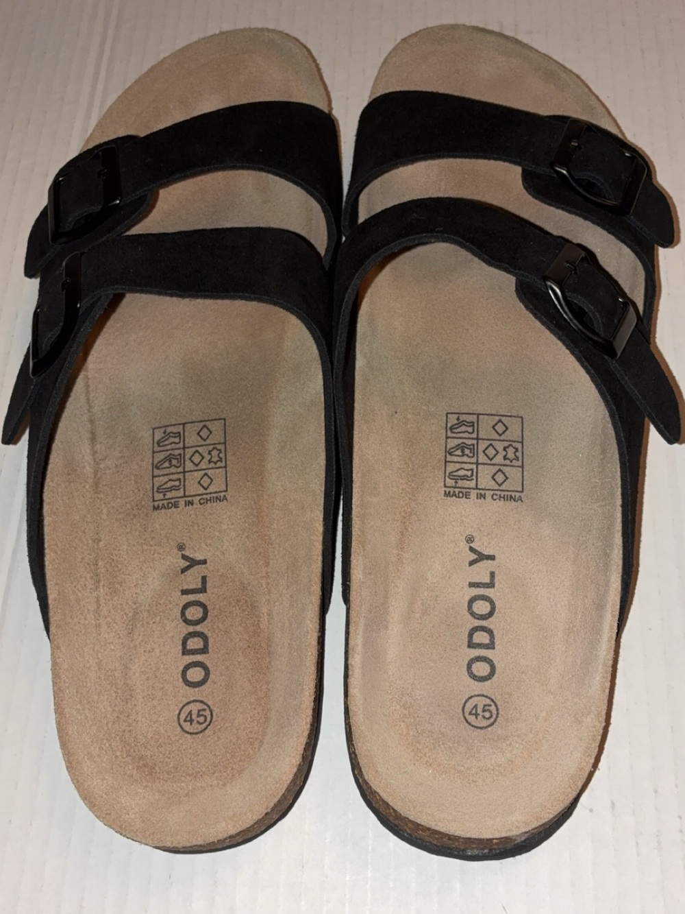 Men’s Black Double-Strap Slide Sandals